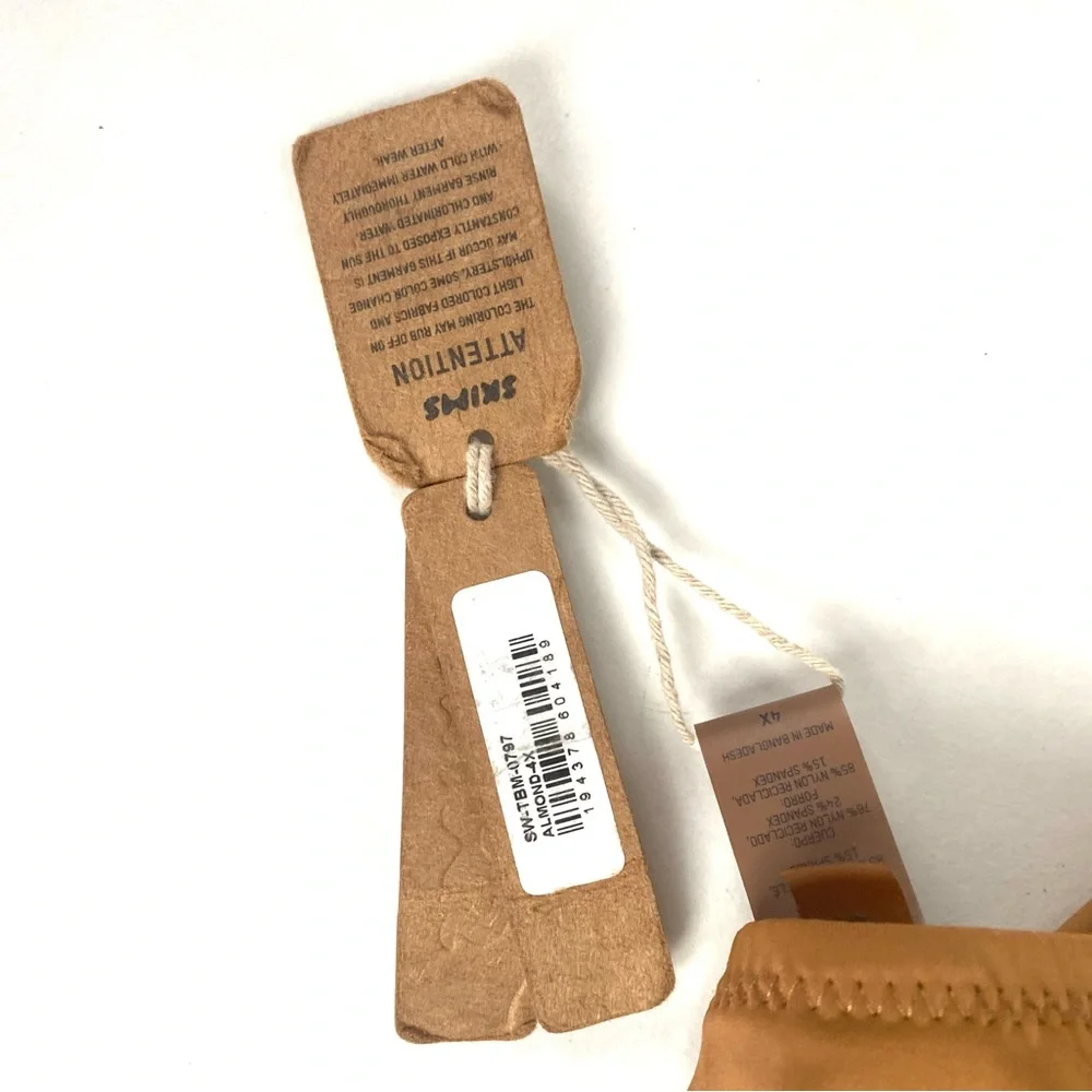 SKIMS Tan Tie-Side Bikini Bottom 4X NWT Adjustable Swim Bottom